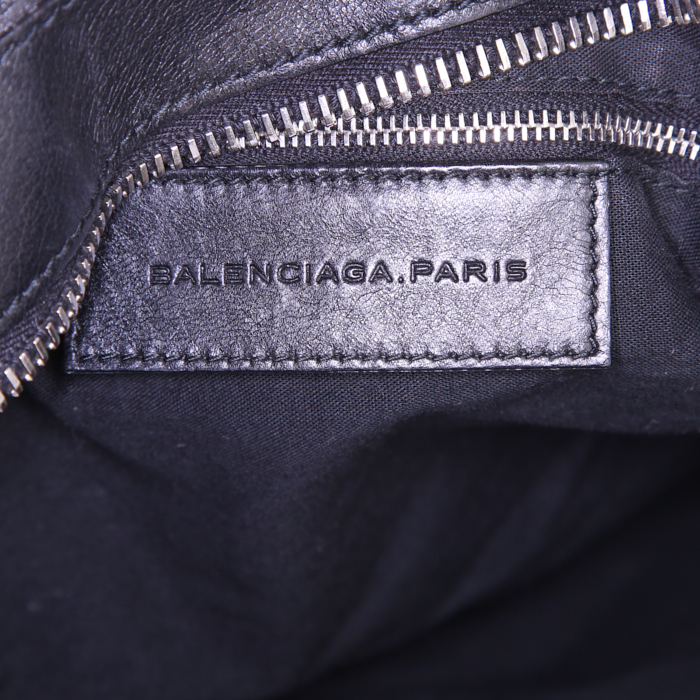 Sac à main Balenciaga Work grand modèle en cuir noir - Detail D3