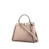 Fendi Peekaboo handbag in grey-beige leather - 00pp thumbnail