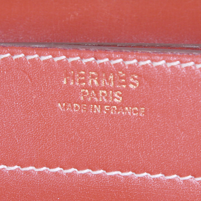 Borsa portadocumenti Hermès Sac à dépêches in pelle box color cognac - Detail D3