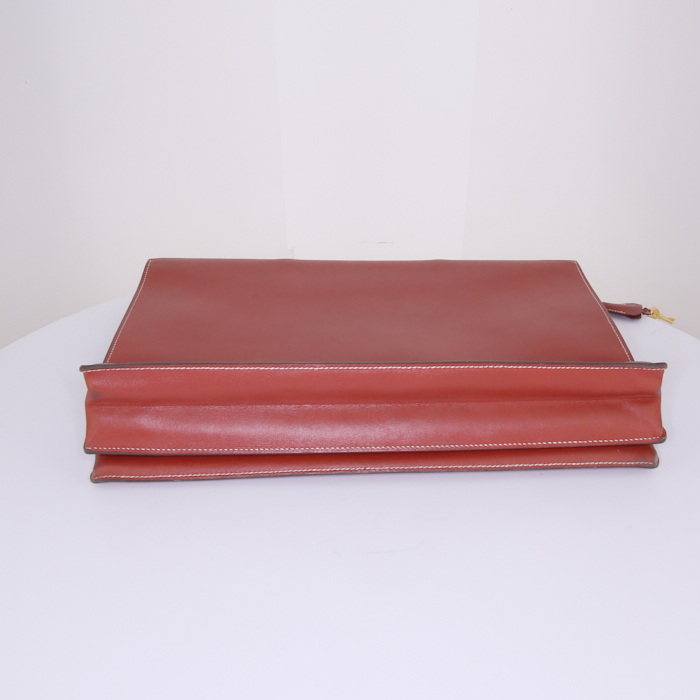 Hermès Sac à dépêches briefcase in cognac box leather - Detail D4