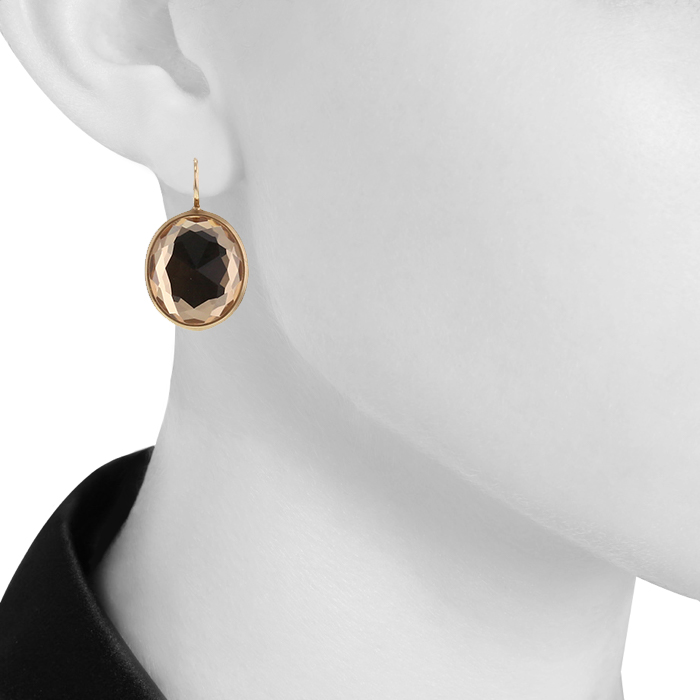 Pomellato Narciso earrings in pink gold and quartz