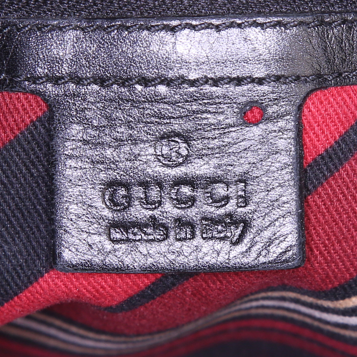 Gucci Britt bag worn on the shoulder or carried in the hand in black leather - Detail D3