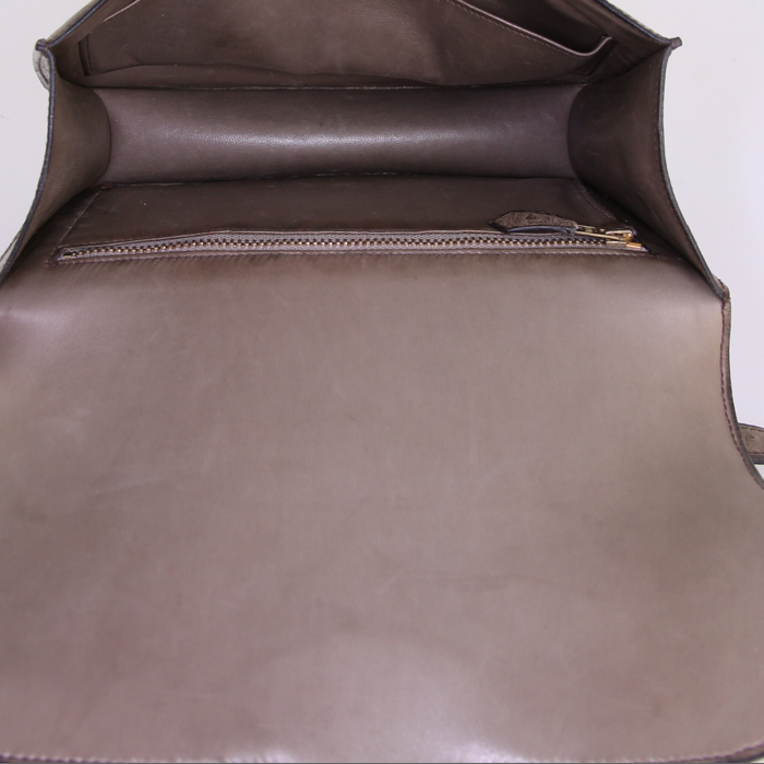 Bolso de mano Hermes Constance en avestruz gris verdoso - Detail D2