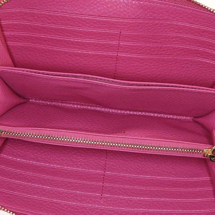 Prada wallet in pink grained leather - Detail D2