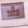 Borsa Gucci in tela beige e blu marino e pelle marrone - Detail D3 thumbnail