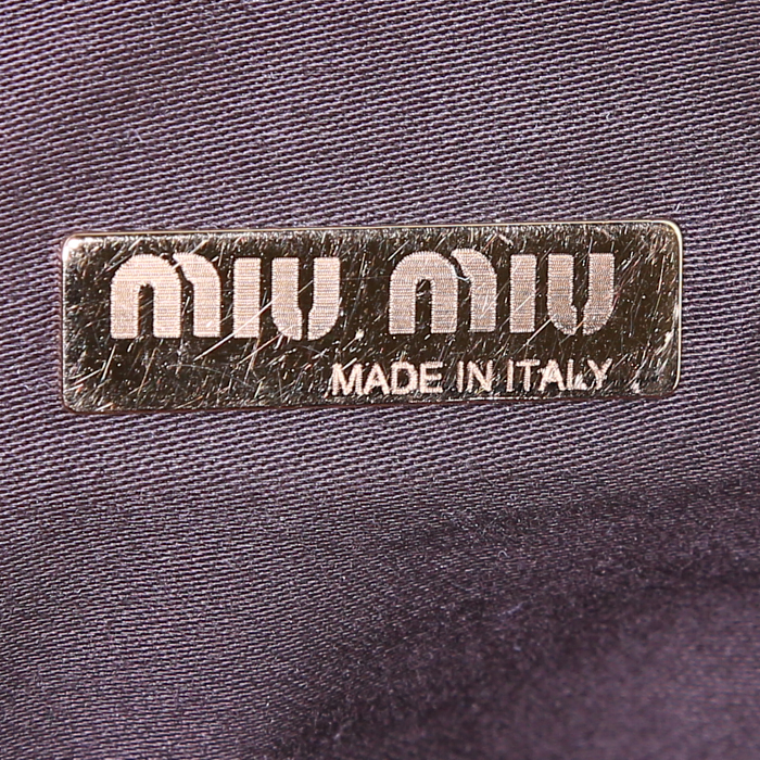 Borsa Miu Miu in pelle marrone con decoro floreale - Detail D3