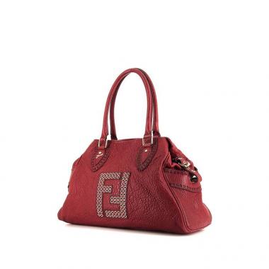 Shopping bag Fendi in pelle martellata rossa