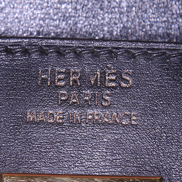 Hermes Haut à Courroies handbag in black box leather - Detail D3