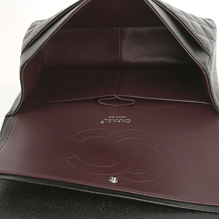 Borsa Chanel Timeless jumbo in pelle martellata e trapuntata nera - Detail D3