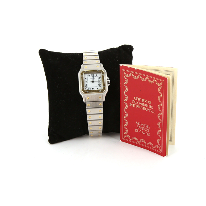 Cartier Santos watch in gold and stainless steel Circa  1990 - Detail D2