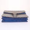 Gucci Dionysus handbag in grey monogram canvas and blue suede - Detail D5 thumbnail