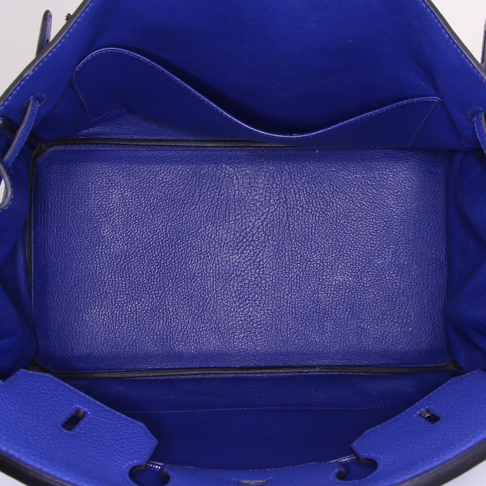 Hermes Birkin 35 cm handbag in electric blue togo leather - Detail D2