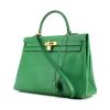 Hermes Kelly 35 cm handbag in green Ardenne leather - 00pp thumbnail