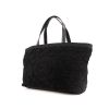 Shopping bag Chanel in tela nera e pelle nera - 00pp thumbnail