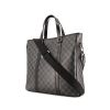 Shopping bag Louis Vuitton in tela a scacchi grigio Graphite e pelle nera - 00pp thumbnail