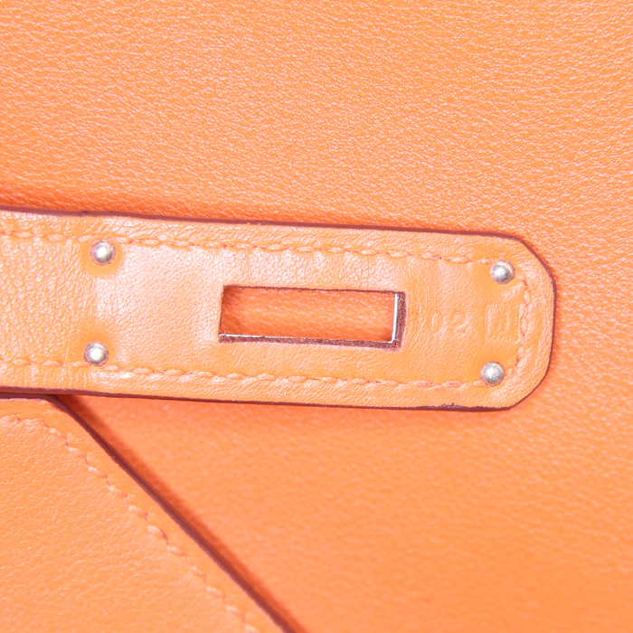 Hermes Birkin 30 cm handbag in orange Swift leather - Detail D5