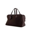 Borsa da viaggio Hermes Victoria in tela marrone e pelle togo marrone - 00pp thumbnail