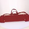 Hermès travel bag in beige coated canvas and red togo leather - Detail D5 thumbnail