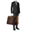 Porta abiti Louis Vuitton in tela monogram e pelle naturale - Detail D1 thumbnail