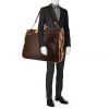 Porte-habits Louis Vuitton en toile monogram et cuir naturel - Detail D2 thumbnail