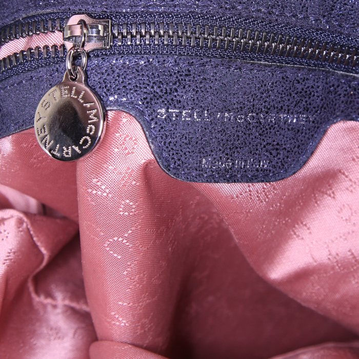 Stella McCartney Falabella handbag in navy blue canvas - Detail D3