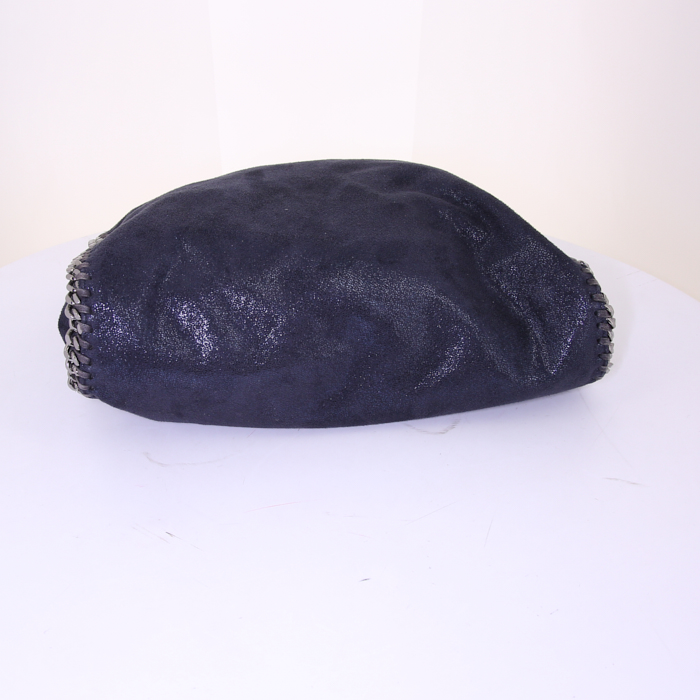 Stella McCartney Falabella handbag in navy blue canvas - Detail D4