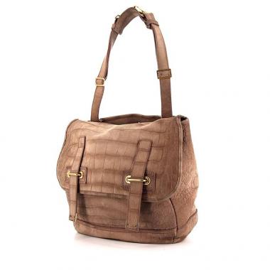 Bolso para llevar al hombro o en la mano Saint Laurent en ante marrón