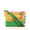 Chanel Gabrielle  shoulder bag in green and pink leather and yellow suede - 360 thumbnail