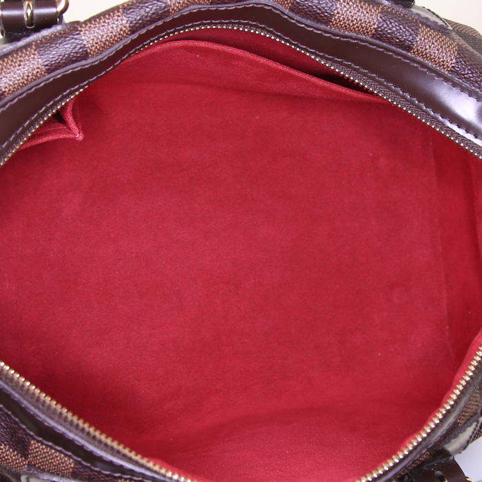 Louis Vuitton Berkeley handbag in ebene damier canvas and brown leather - Detail D2