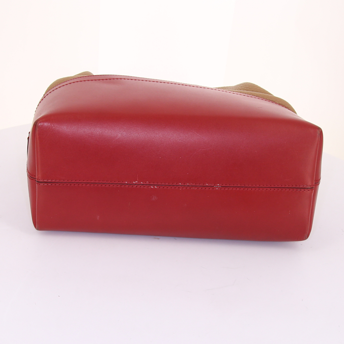 Borsa Fendi in pelle martellata beige e rossa - Detail D4