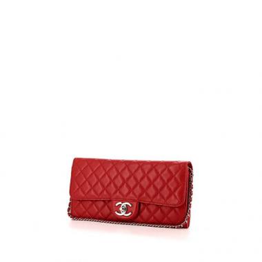 Borsa a tracolla Chanel Wallet on Chain in pelle trapuntata rossa