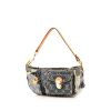 Louis Vuitton Baggy handbag in blue denim and natural leather - 00pp thumbnail