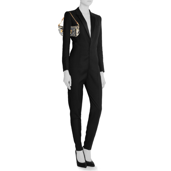 Louis Vuitton Baggy handbag in blue denim and natural leather - Detail D1