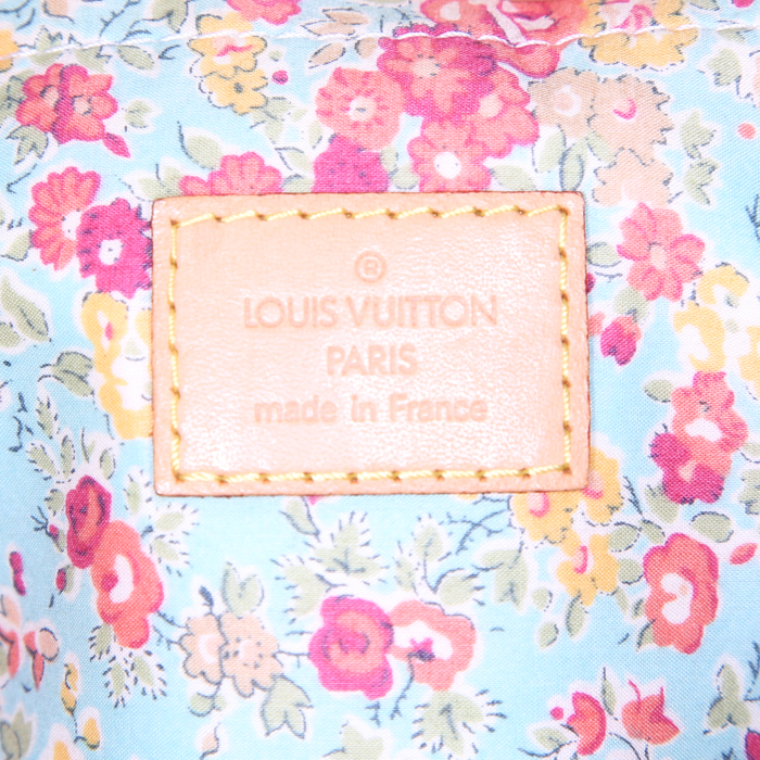 Sac à main Louis Vuitton Baggy en denim bleu et cuir naturel - Detail D3