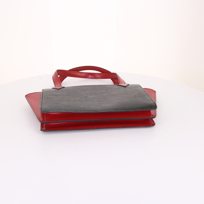 Borsa Louis Vuitton Vintage in pelle Epi nera e rossa - Detail D4