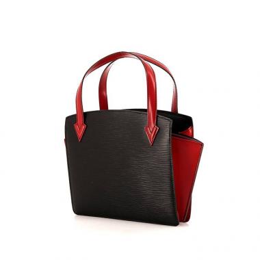 Bolso de mano Louis Vuitton Vintage en cuero Epi negro y rojo