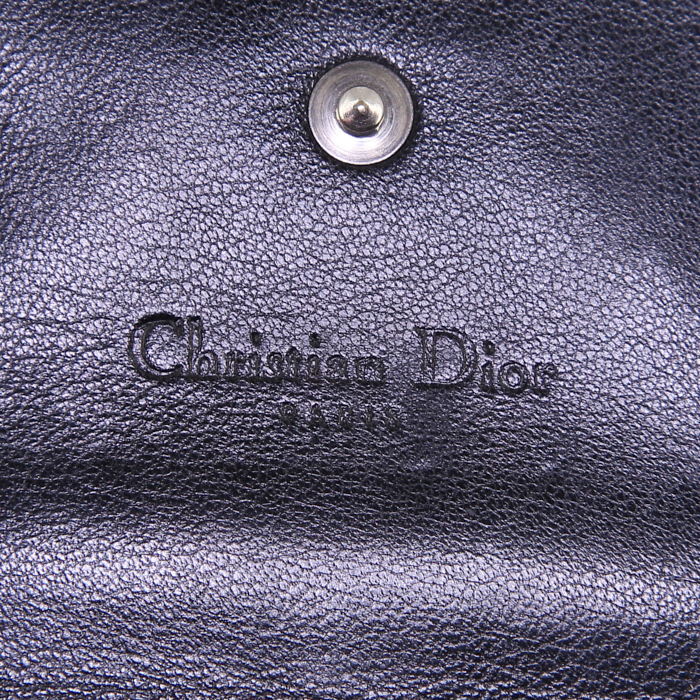 Portafogli Dior in pelle cannage nera verniciato - Detail D3