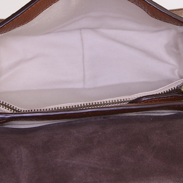 Ralph Lauren small model shoulder bag in brown leather - Detail D2