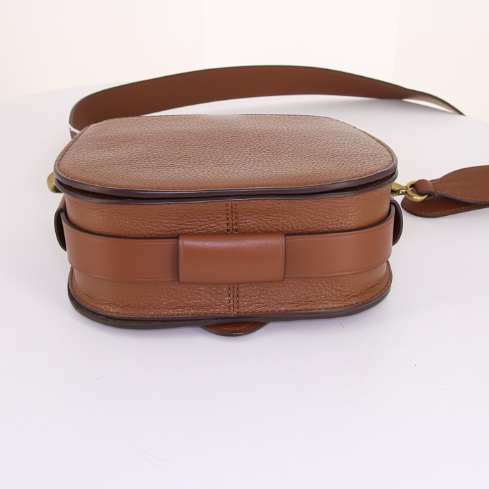 ショルダーバッグ・ポシェット POLO RALPH LAUREN BROWN LEATHER SHOULDER BAG Polo Ralph Lauren Polo ID Medium Leather Shoulder Bag