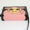 Bolso bandolera Louis Vuitton Petite Malle en cuero Epi rosa y negro - Detail D4 thumbnail