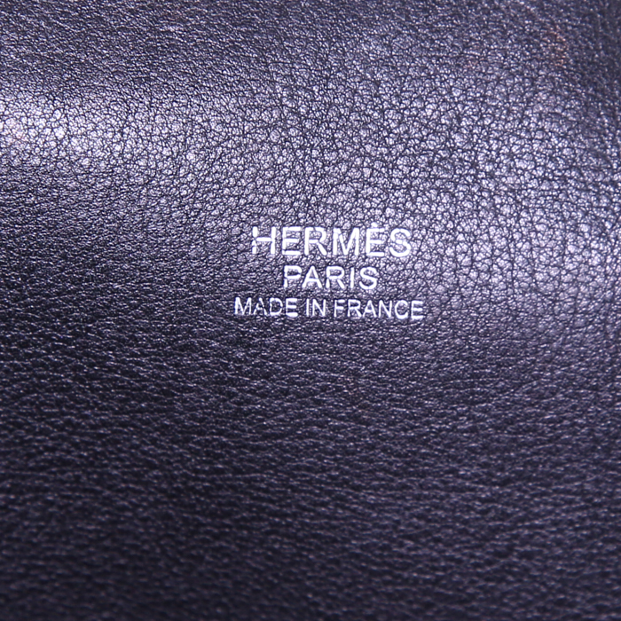 Sac à main Hermès Tool Box en cuir Swift noir - Detail D4