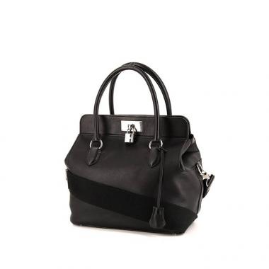 Bolso de mano Hermès Tool Box en cuero swift negro