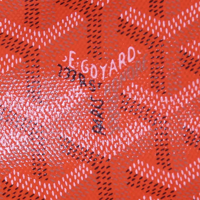 Goyard weekend bag in beige canvas and orange monogram canvas - Detail D3
