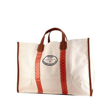 Borsa weekend Goyard in tela beige e tela monogram arancione