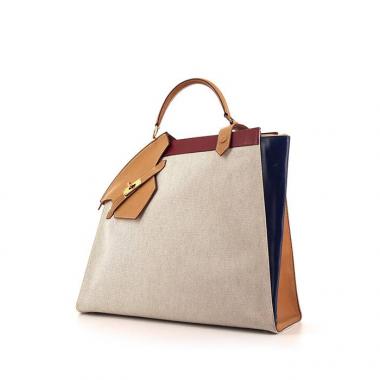 Hermès Himalaya handbag in beige canvas and leather