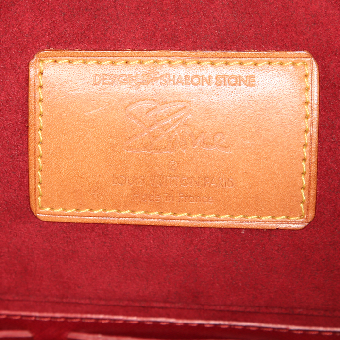 Louis Vuitton Amfar Three handbag in brown monogram canvas and natural leather - Detail D3