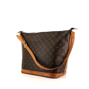 Bolso de mano Louis Vuitton Amfar Three en lona Monogram marrón y cuero natural