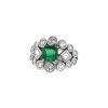 Anello Vintage in platino e diamanti e smeraldo - 00pp thumbnail