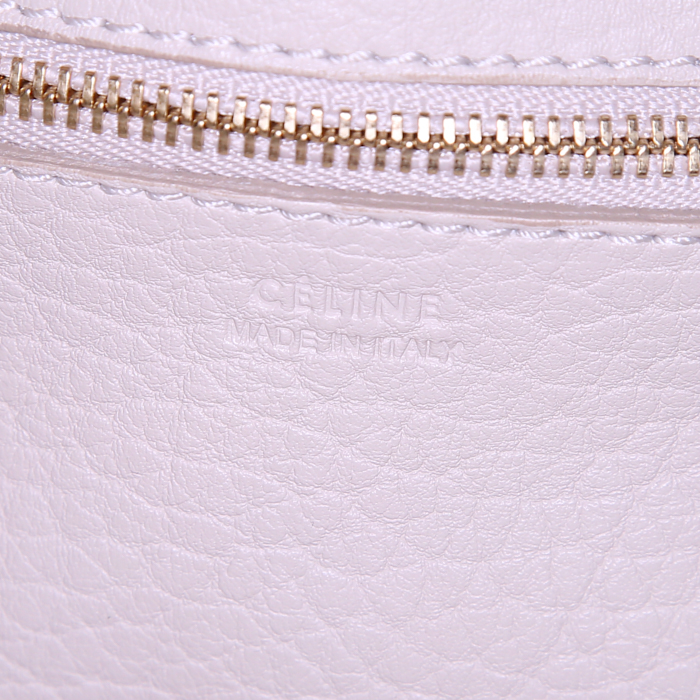 Sac à main Celine Tie Bag petit modèle en cuir grainé crème - Detail D3