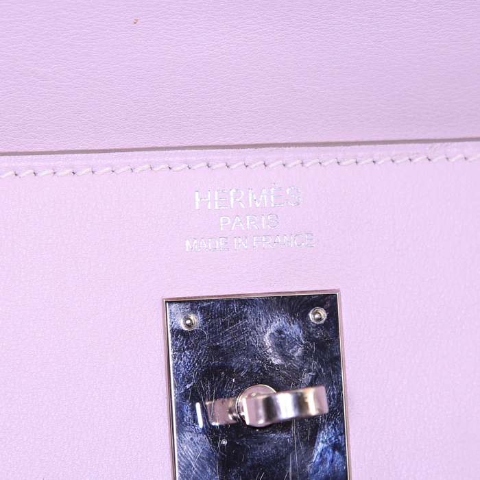 Borsa Hermes Kelly 40 cm in pelle Swift Rose Dragee - Detail D4